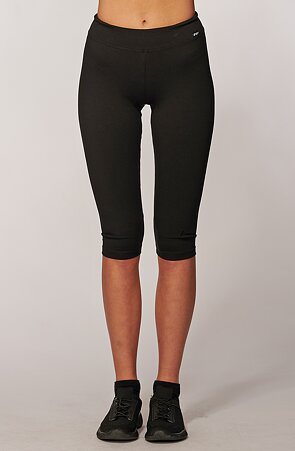 Sportliche schwarze 3/4 Baumwollehose für Damen 259