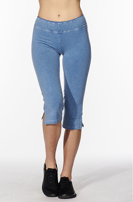 Baumwolle Jeans 3/4 Damenhose mit Schlitzen 292