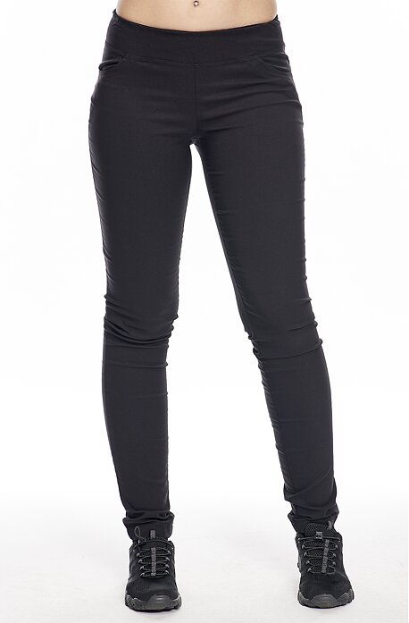 Schwarze lange Damenhose mit schmalen Beinen 374